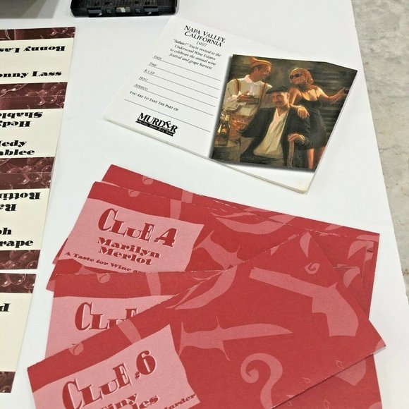 Murder Mystery Dinner Party Game Adults A Taste for Wine and Murder NEVER USED - Picture 5 of 9